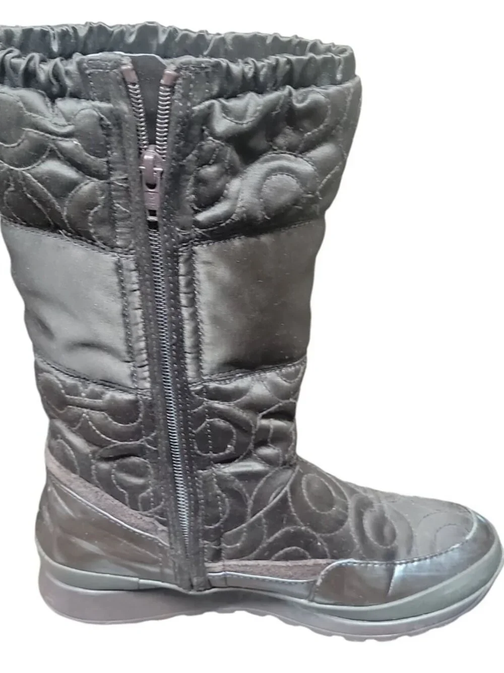 Coach Drexel Quilted Puffer Boots Chocolate Brown Mid Calf Women's Size 7 A7274
